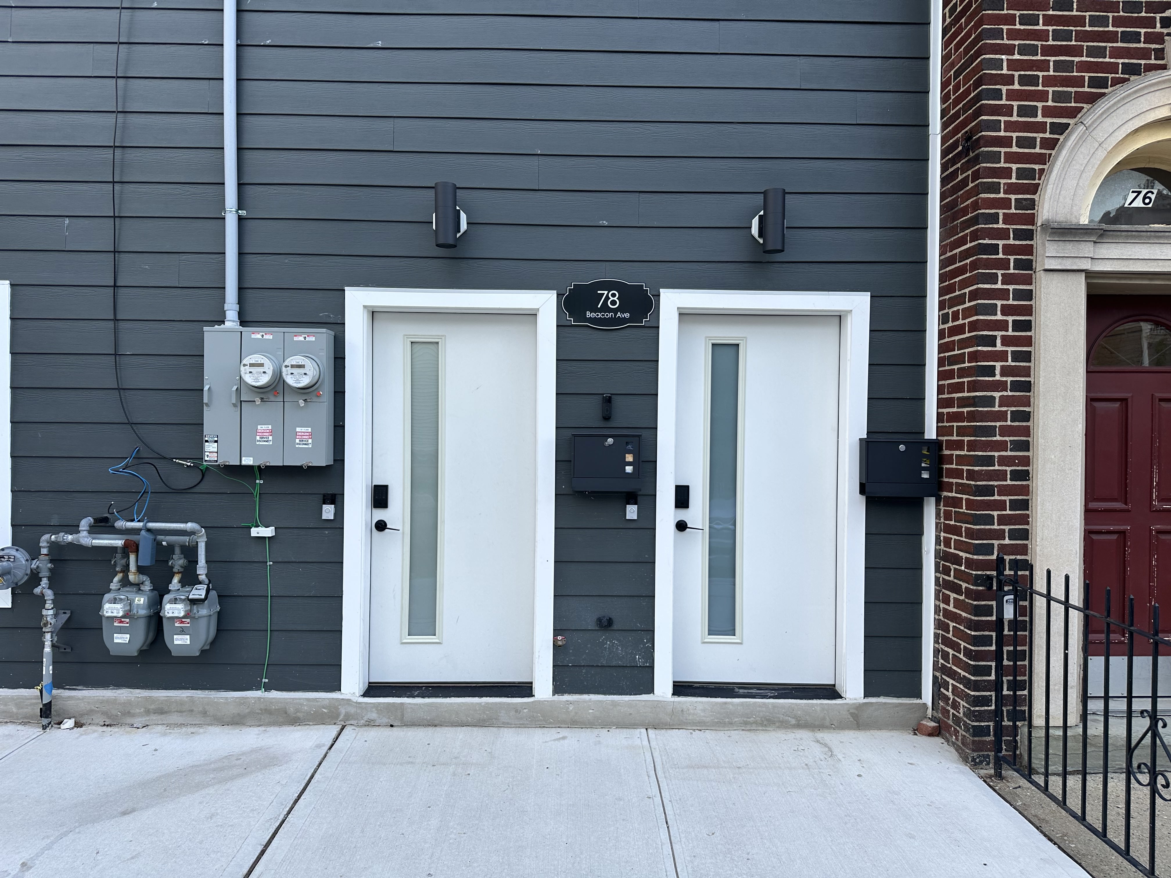 Two front doors at 78 Beacon Avenue